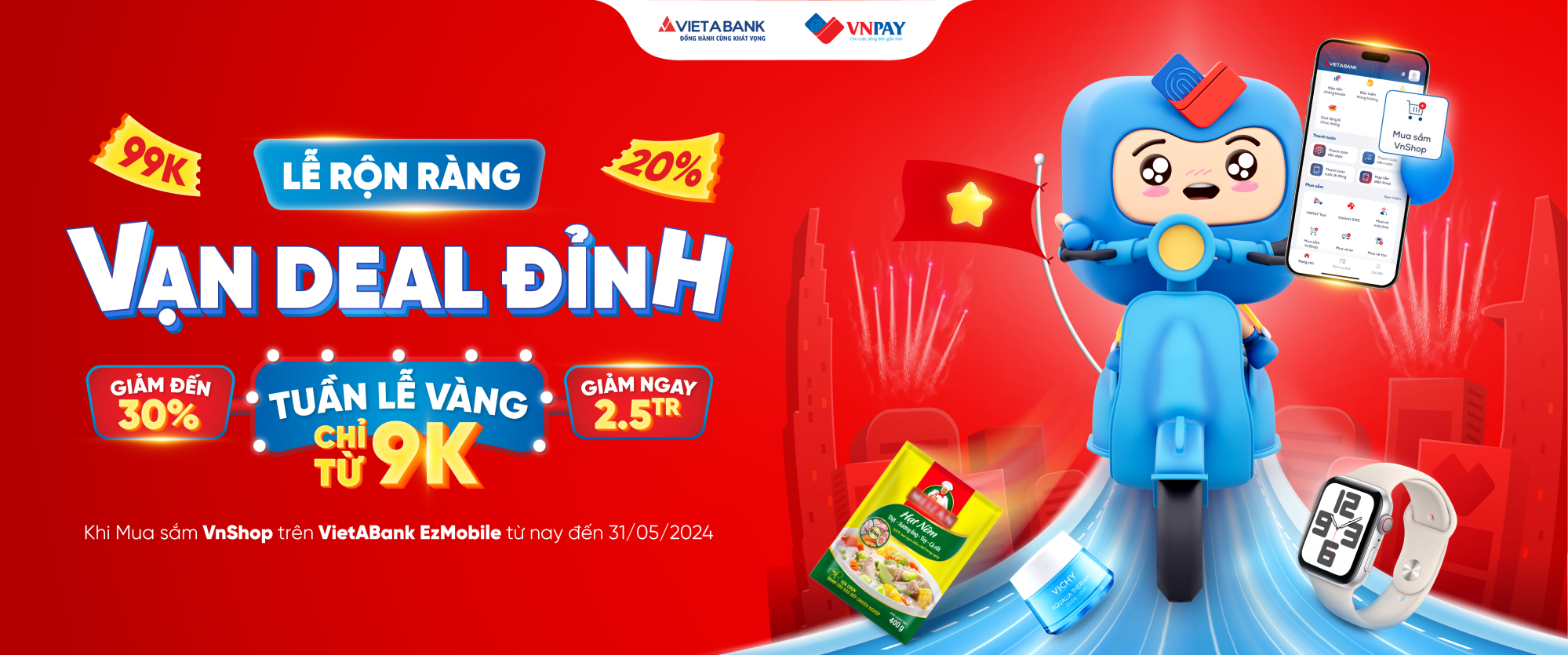 LỄ RỘN RÀNG - VẠN DEAL ĐỈNH TRÊN VIETABANK EZMOBILE 